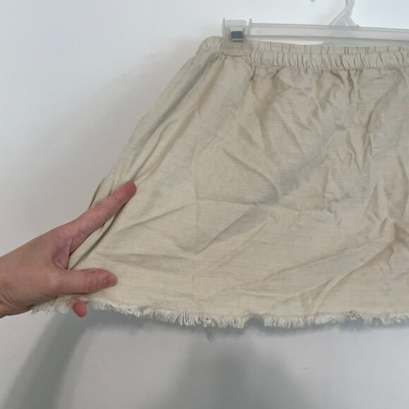 CLOTH & STONE ANTHROPOLOGIE ANTHRO Frayed Off the Shoulder Top Cream Boho Hippie - Picture 7 of 16